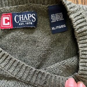 Vintage Ralph Lauren Chaps Men's Olive Crewneck Sweater XL
